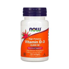 NOW Foods, Vitamine D3, 50 µg (2000 UI), 120 capsules à enveloppe molle