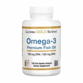California Gold Nutrition, Oméga 3, Huile de poisson premium, 180g EPA /120g DHA  100 capsules à enveloppe molle à base de gélatine de poisson
