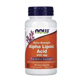 NOW Foods, Acide alpha-lipoïque, Extrapuissant, 600 mg, 60 capsules végétales