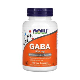 NOW Foods, GABA et vitamine B6, 500 mg, 100 capsules végétales