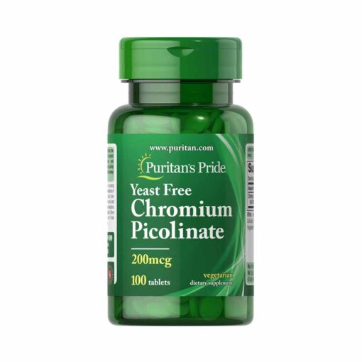 Picolinate de chrome 200mcg sans levure - 100 comprimés , Puritan’s Pride