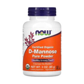 D-mannose certifiée biologique, Poudre pure, 85 g , NOW Foods,