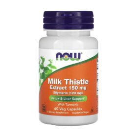 NOW Foods, Extrait de chardon-Marie avec curcuma, 150 mg, 60 capsules végétariennes