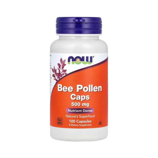 NOW Foods, Caps de pollen d'abeille, 1000 mg, 100 capsules (500 mg par capsule)