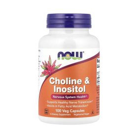 NOW Foods, Choline et inositol, 100 capsules végétales
