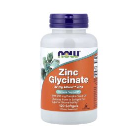NOW Foods, Glycinate de zinc, 120 capsules à enveloppe molle