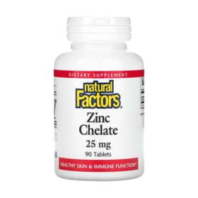 Natural Factors, Chélate de zinc, 25 mg, 90 comprimés