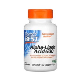 Doctor's Best, Acide alpha-lipoïque 600, 600 mg, 60 capsules végétariennes