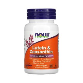 NOW Foods Lutéine + Zéaxanthine – 60 capsules molles