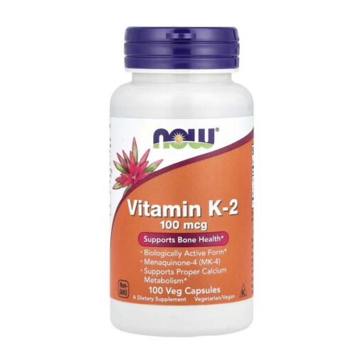 NOW Foods, Vitamine K-2, 100 mcg, 100 gélules végétales