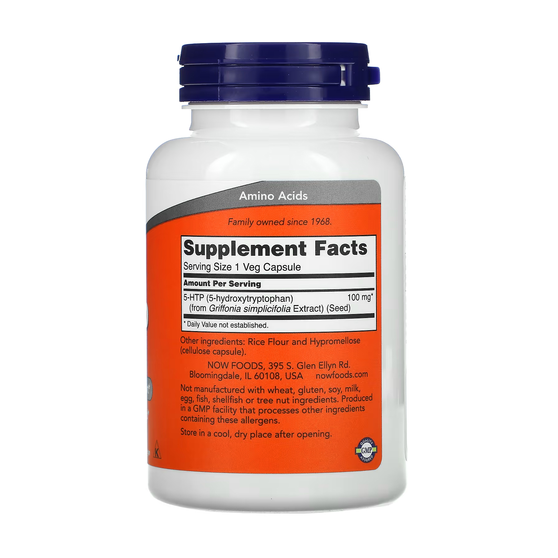 NOW Foods 5-HTP 100 mg – 120 capsules végétales – Image 2
