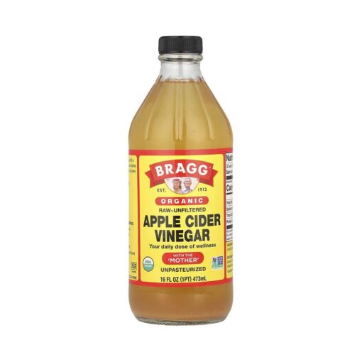 Bragg, Vinaigre de cidre de pomme biologique avec la « mère », crue non filtrée, 473 ml